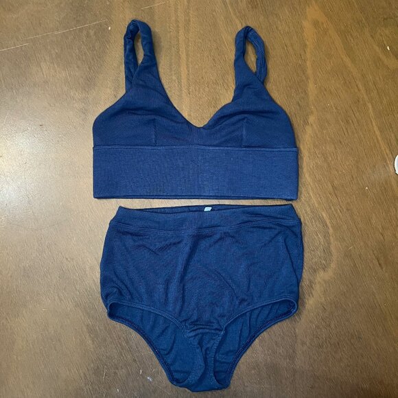 Parade Lush Rib Matching Blue Set, Size XS - Picture 1 of 3